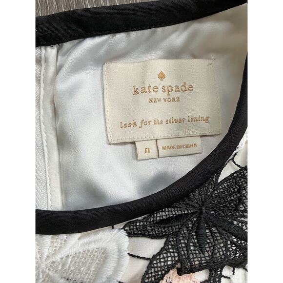 Kate Spade Tiger Lily Lace Floral Sheath Dress Sleeveless Back Zip Size 0 - Picture 9 of 12